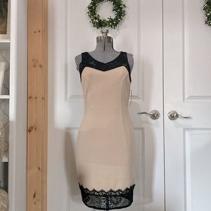 New York & Co Black & Nude Dress Sz S NWT